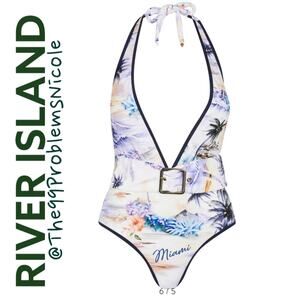 River Island Halter One Piece Swimsuit